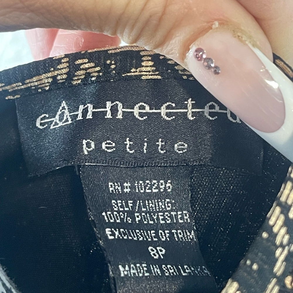 Vintage Connected Apparel Black Gold Beaded Sequin Dress Size 8 Evening​ - Picture 6 of 7